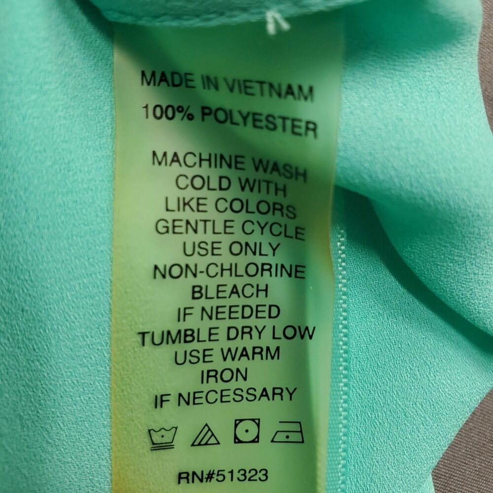 Chaus New York Womens Tie Front Aqua Blouse NWT - Picture 5 of 6